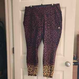 Torrid Women's Leggings with Maroon and Yellow Leopard Print